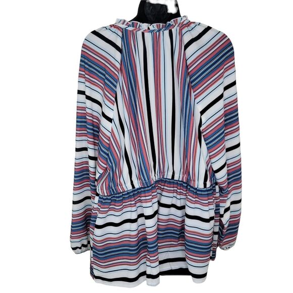 Lane Bryant long sleeve striped peplum top blouse 18/20 - Picture 2 of 8